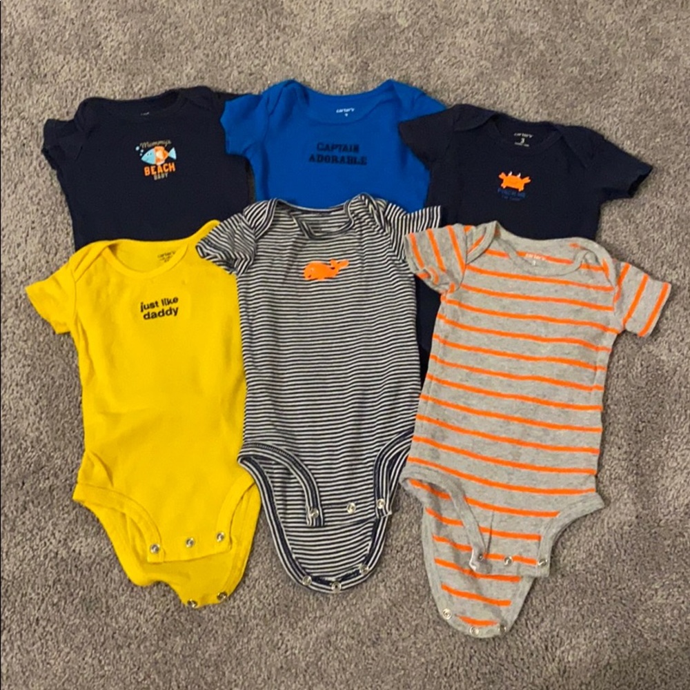 6 Beach themed onesies